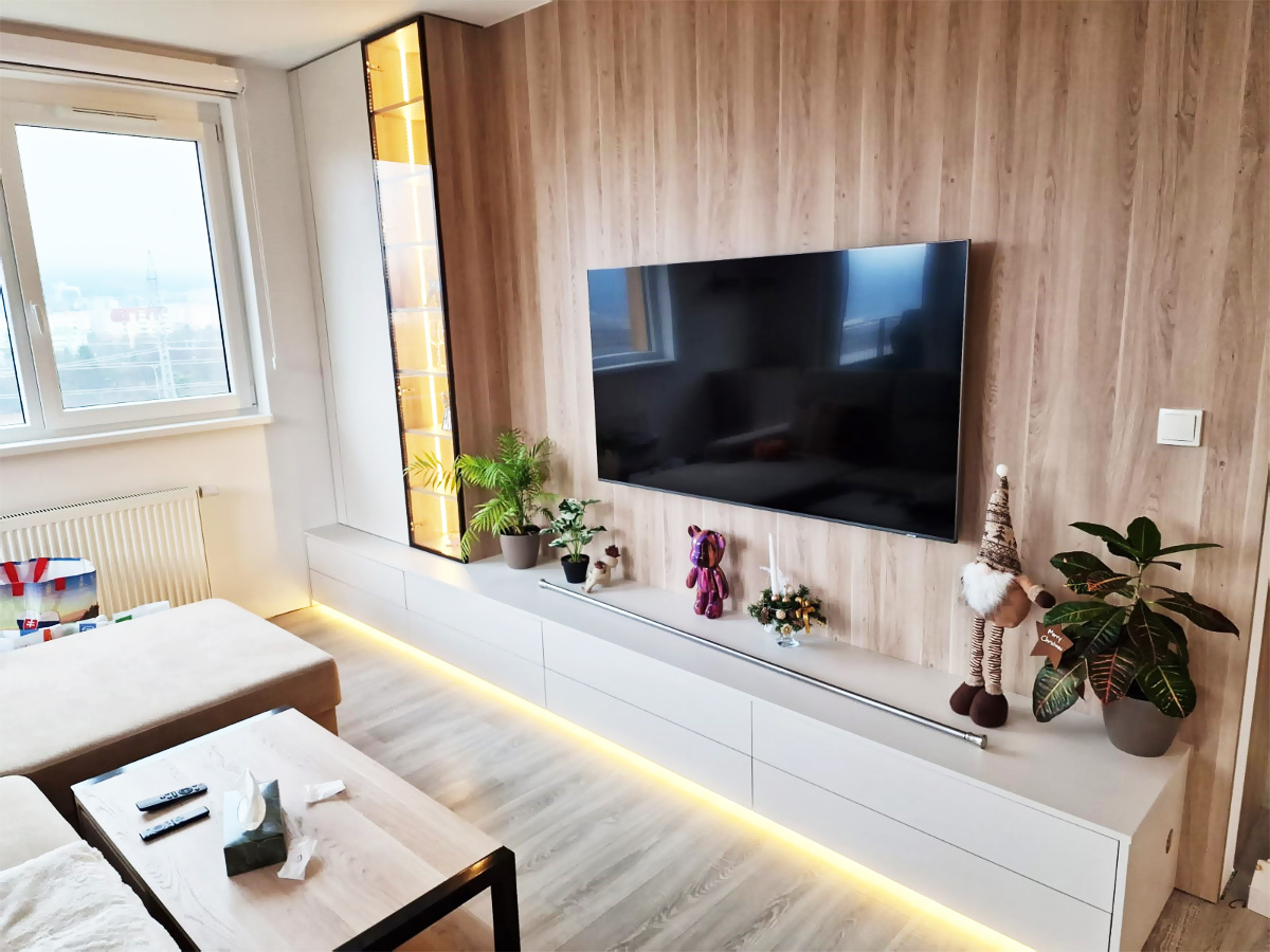 Nová obývacia stena komplet podsvietená | Nábytok Bratislava