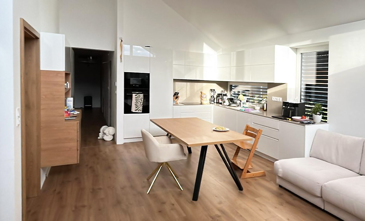 Nový dom s kuchyňou a obývačkou na mieru